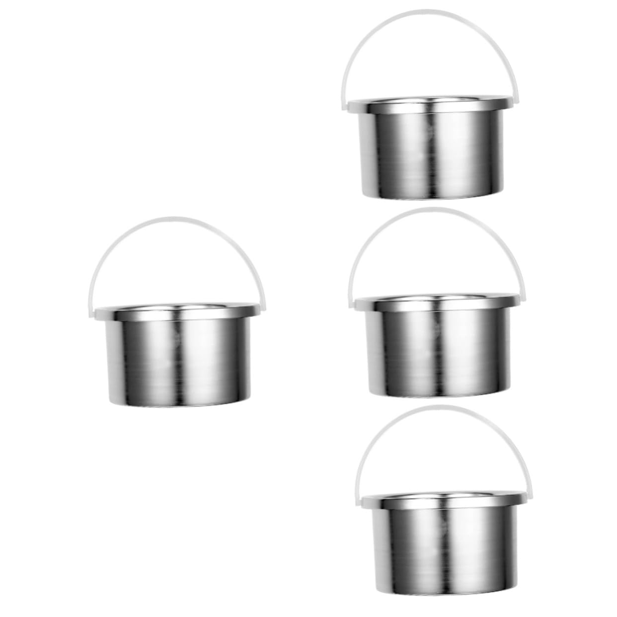 4pcs Wax Warmer Replacement Pots - Silver Aluminum Alloy Wax Melting Inner Pots for Hair Removal & Wax Therapy - Perfect for Salon, Spa & Home Use
