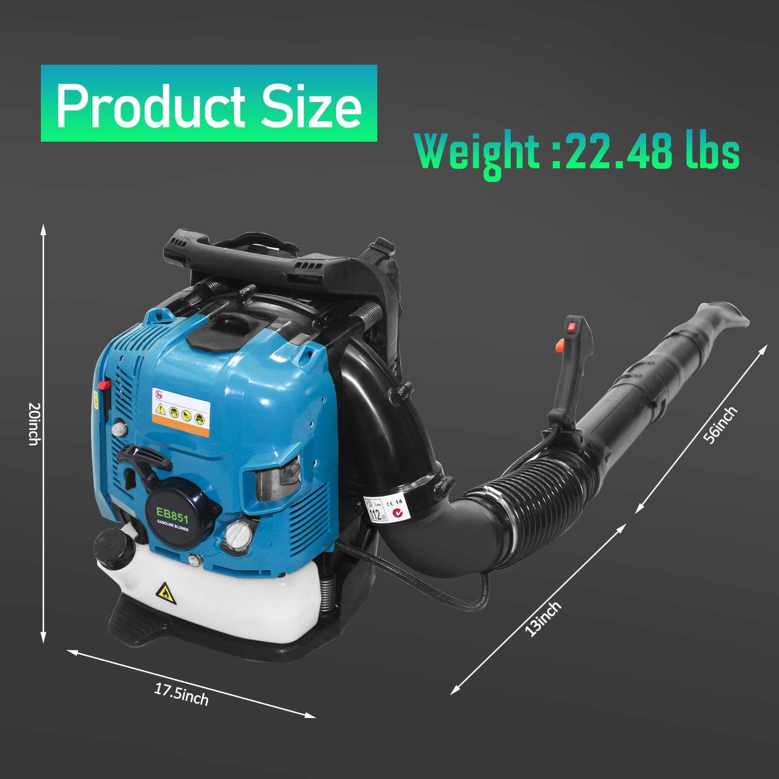 Automoris 78CC 4-Cycle Gas Powered Backpack Leaf Blower - Cordless Lawn & Garden Blower with Air-Cooled Engine - Ideal for Yard Work, Leaf Removal, Snow Clearing & Outdoor Maintenance