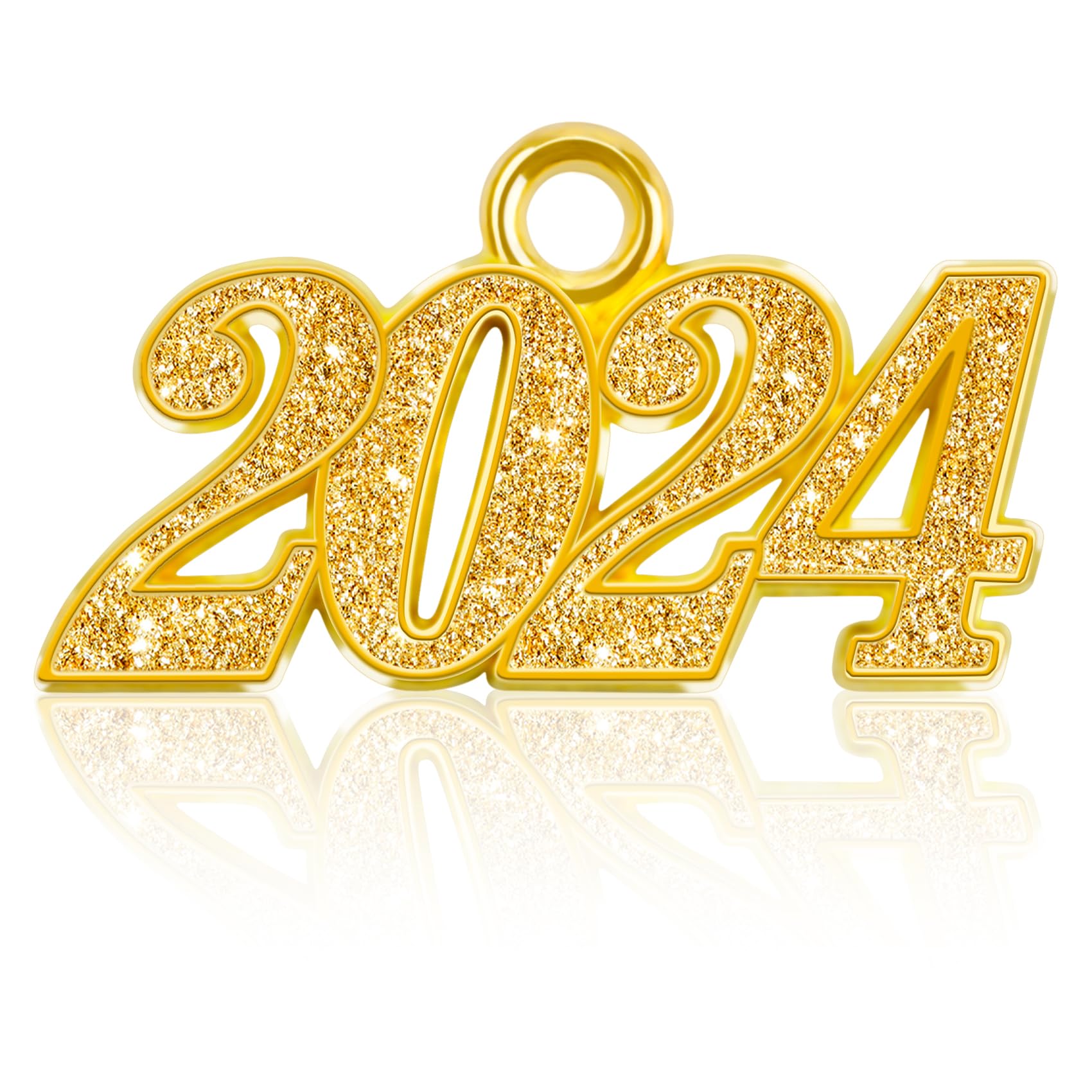 2024 Graduation Tassel Charms - Gold 2024 Year Charm for Graduation Caps & Decorations | Perfect for High School & College Graduation Parties, Photo Backdrops & Gift Giving