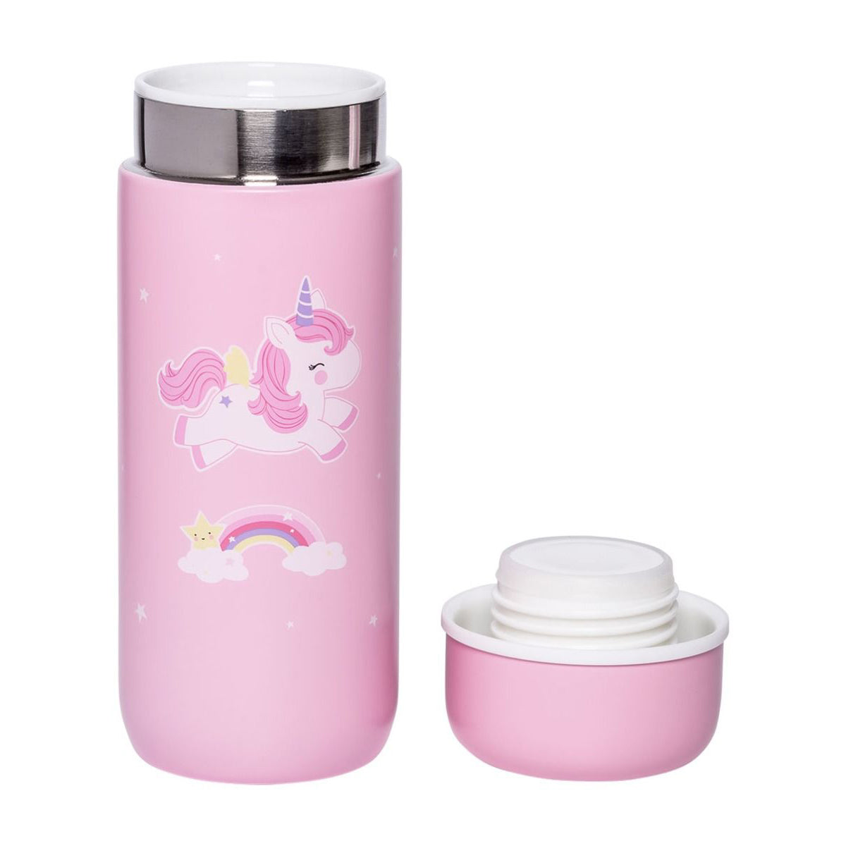A Little Lovely Company Stainless Steel Unicorn Water Bottle - 18oz Insulated Kids Drinkware for School, Gym & Outdoor Activities