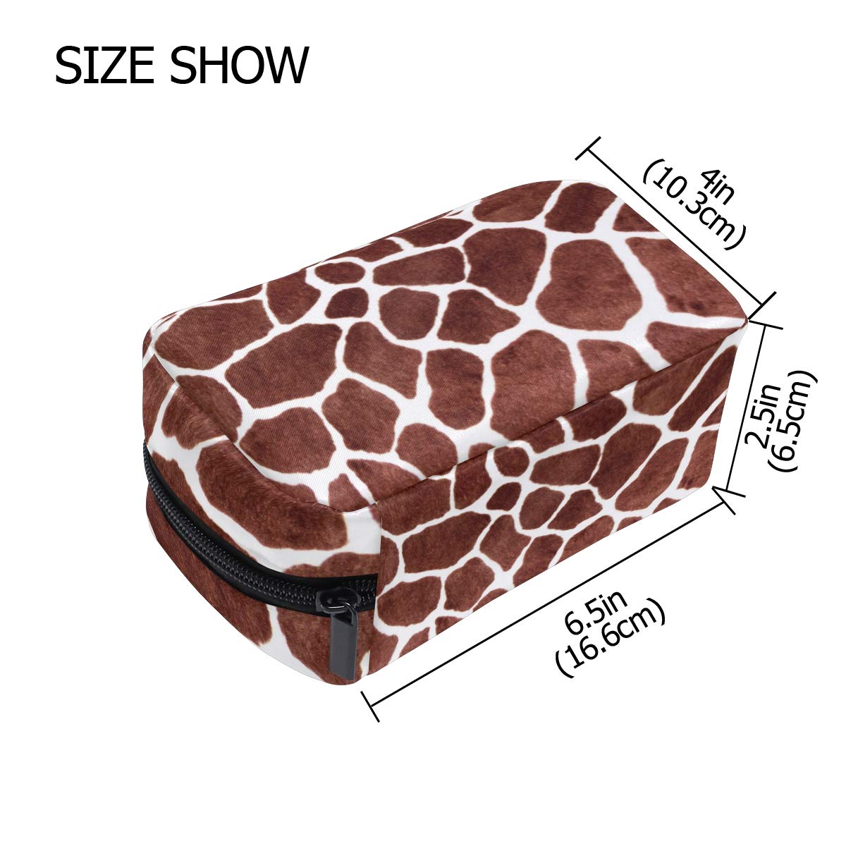 ALAZA Giraffe Print Makeup Bag - Large Capacity Cosmetic Organizer Pouch for Women & Girls | Travel, Gym, Daily Essentials Storage