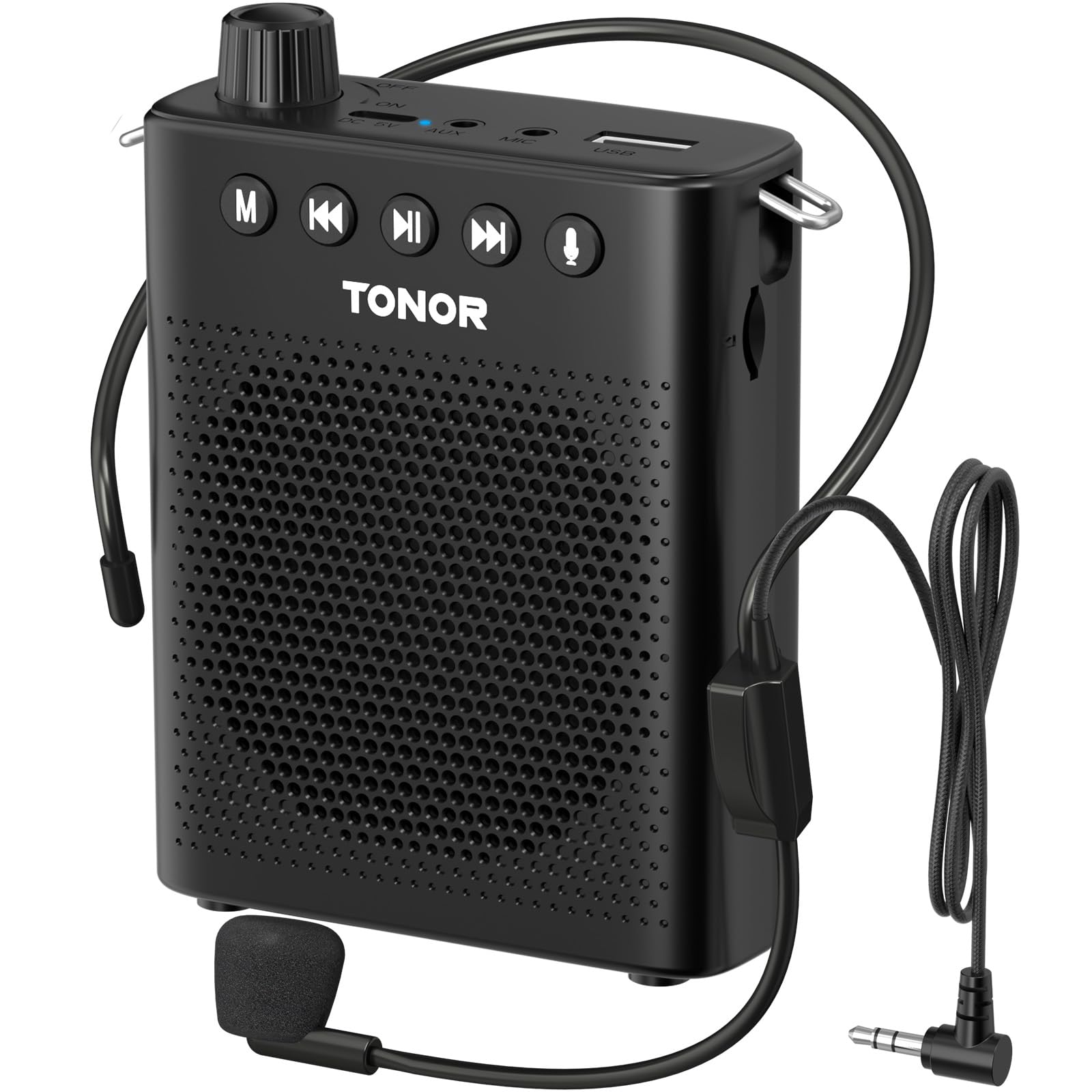 TONOR Portable Voice Amplifier with Wired Microphone - Rechargeable Mini PA System for Teachers, Tour Guides & Public Speaking | Ideal for Classroom, Yoga, Meetings & Outdoor Events (Model K10)