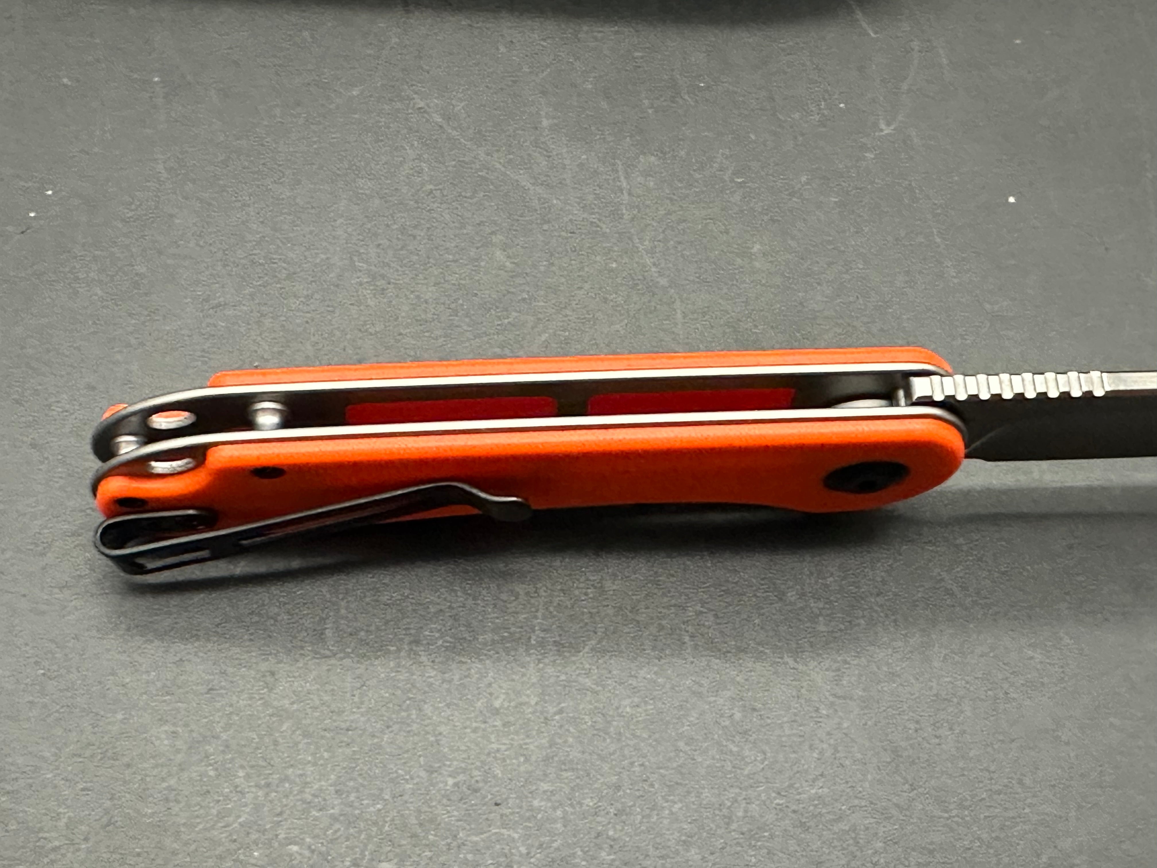 CIVIVI Elementum Liner Lock Folding Knife - Orange G10 Handle, 2.9