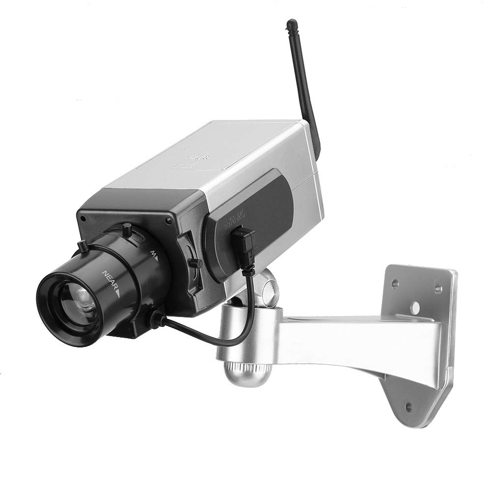 Realistic Waterproof Fake Security Camera with Blinking LED Light - Deter Burglars for Indoor & Outdoor Home Protection