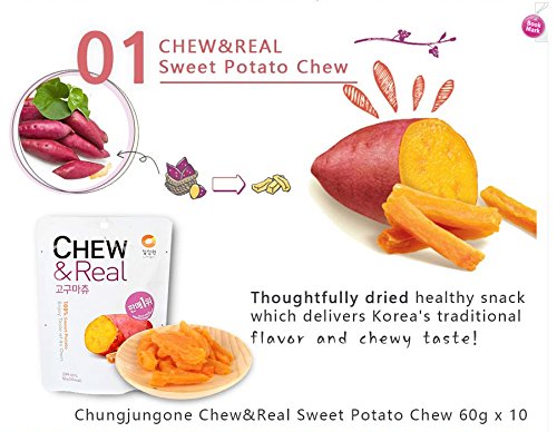 100% Real Dried Sweet Potato Chews - Natural Dog Treats & Healthy Dessert (5 Pack) - Perfect for Training Rewards and Dental Care