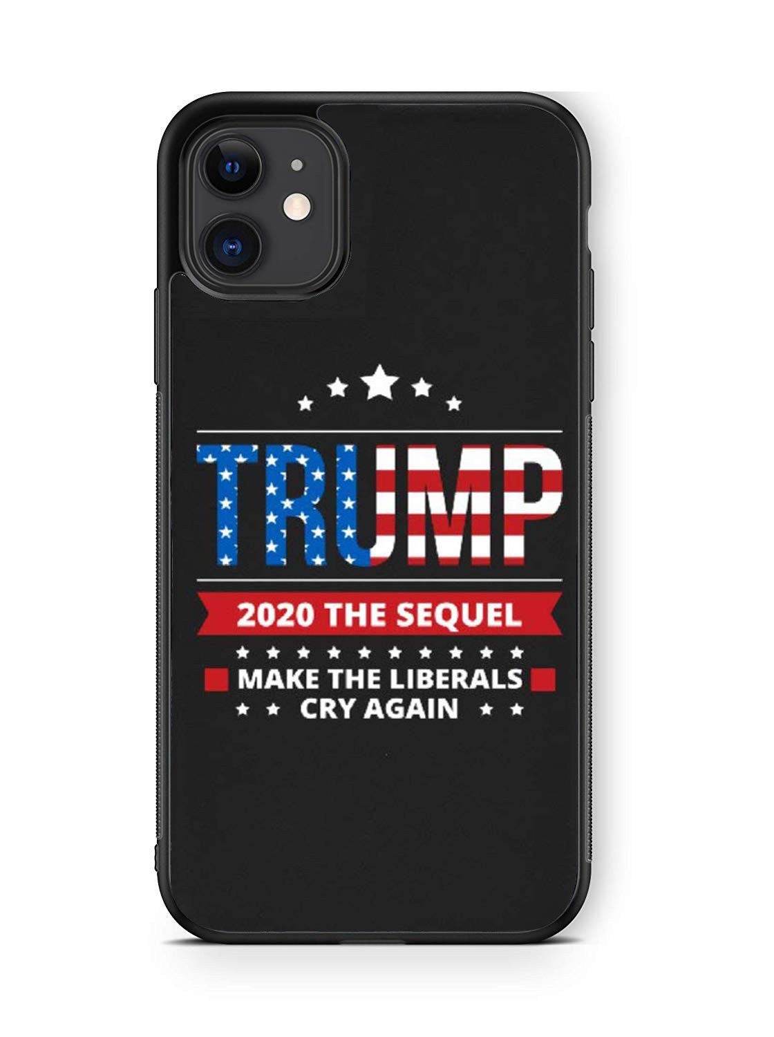XUNQIAN iPhone 11 Pro Max Case - Trump 2020 Keep America Great Military Flag Design, Soft TPU & Tempered Mirror Protective Cover for Apple iPhone 11 Pro Max (B-Grey) | Durable Protection for Daily Use & Outdoor Activities