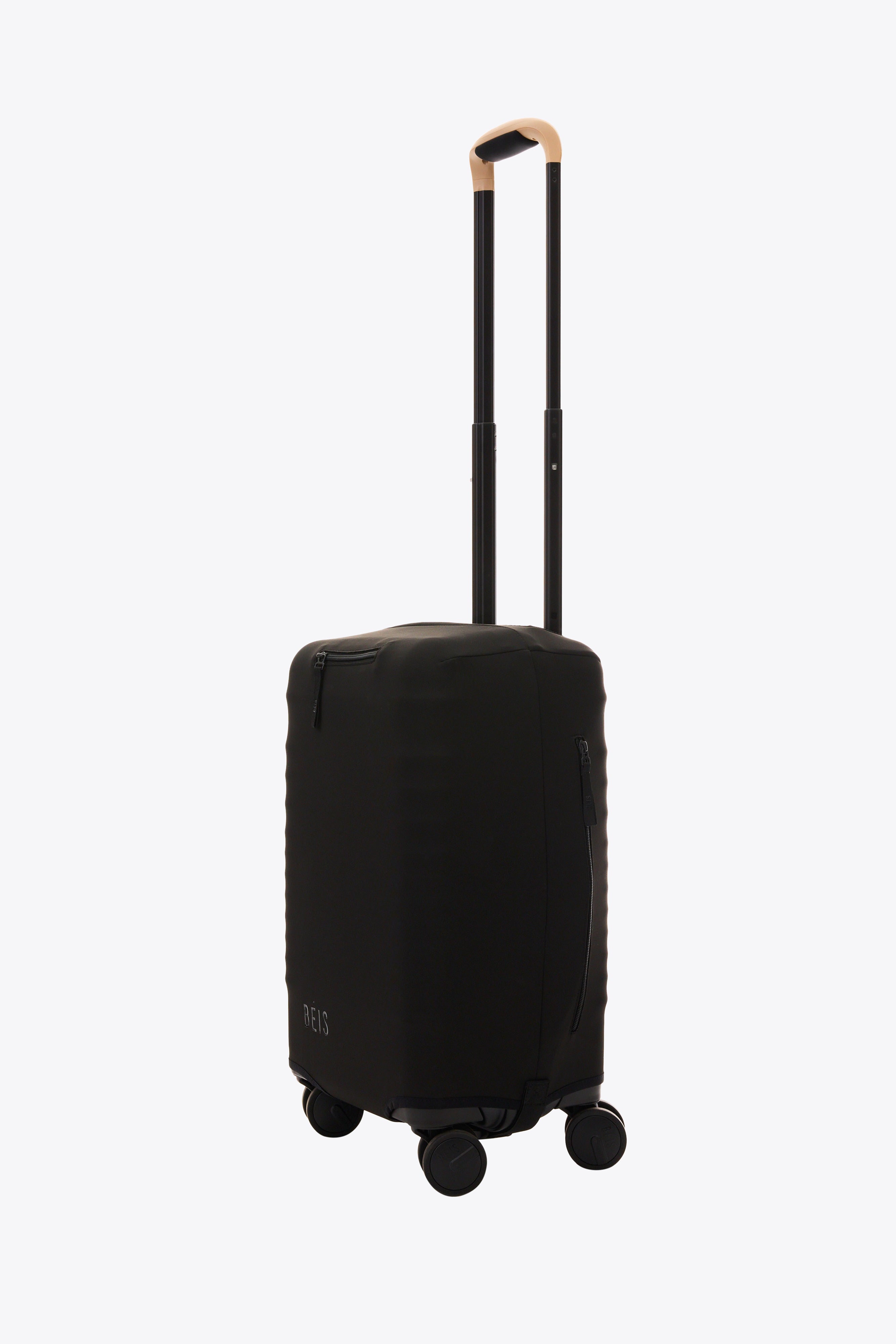 Black Small Carry On Luggage Cover - Waterproof & Durable Travel Suitcase Protector for Airplane, Train & Business Trips