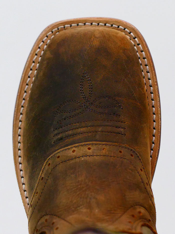 Old West BSC1915 BSY1915 Kids Square Toe Western Boots - Olive Green Cowboy Boots for Boys & Girls - Perfect for Rodeo, Country Dance & Western Fashion