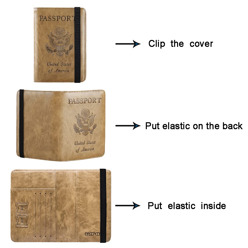 Premium RFID Blocking Leather Passport Holder & Travel Wallet - Secure Card Case for Women & Men (Brown) - Perfect for International Travel, Business Trips & Daily Commute