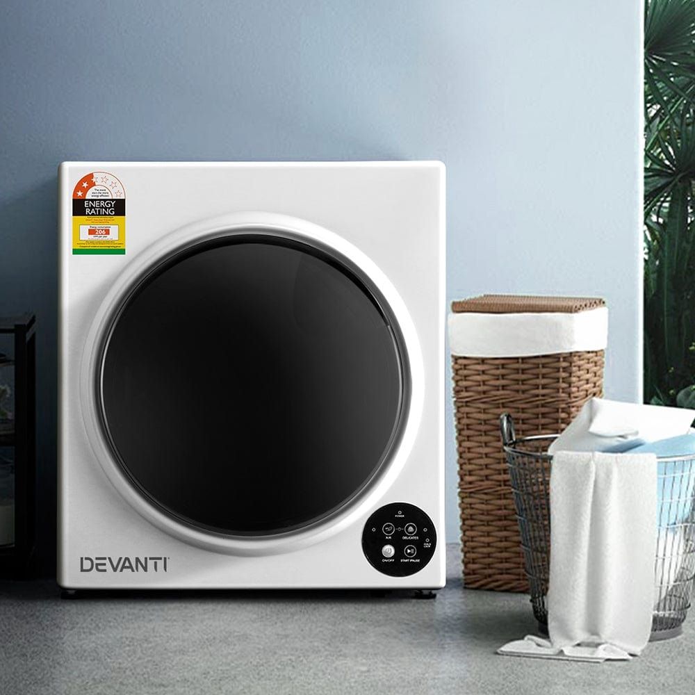 5kg White Vented Tumble Dryer - Energy Efficient Clothes Dryer for Home Laundry - Perfect for Apartments, Small Spaces & Quick Drying Needs