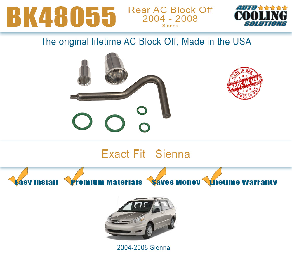 Toyota Sienna 2004-2008 Rear AC Block Off Plate Kit - HVAC System Modification for Improved Performance & Fuel Efficiency | Perfect for DIY Car Enthusiasts & Mechanics