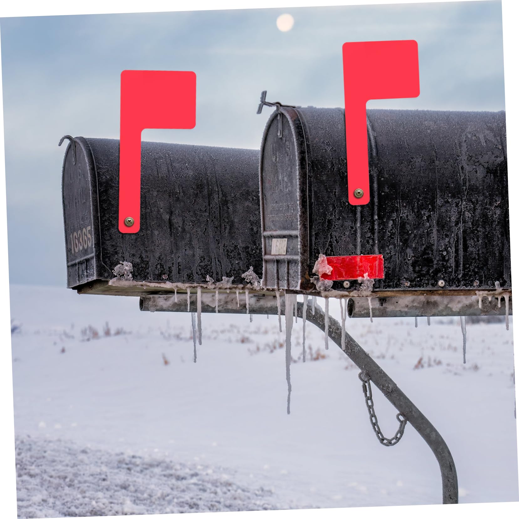 2 Pack Large Red Acrylic Mailbox Flags - Universal Replacement Mailbox Signs for Outdoor Mailboxes - Durable Weatherproof Mailbox Flag for USPS, Rural & Suburban Homes (Perfect for Holidays, Packages & Mail Visibility)