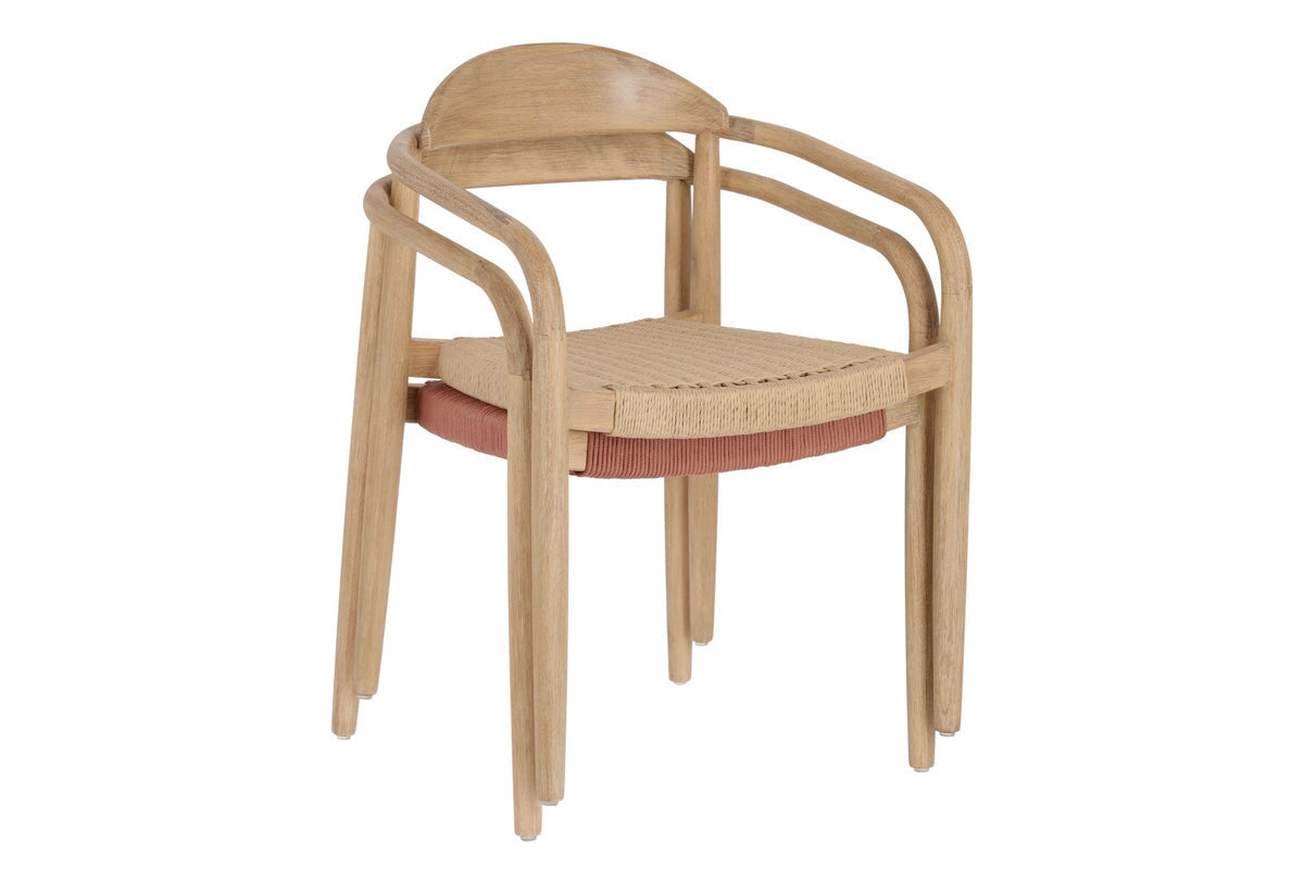 Como Glynis Casual Dining Wooden Rope Chair - Modern Farmhouse Style Accent Chair for Living Room, Bedroom, or Patio - Perfect for Relaxing and Entertaining Guests