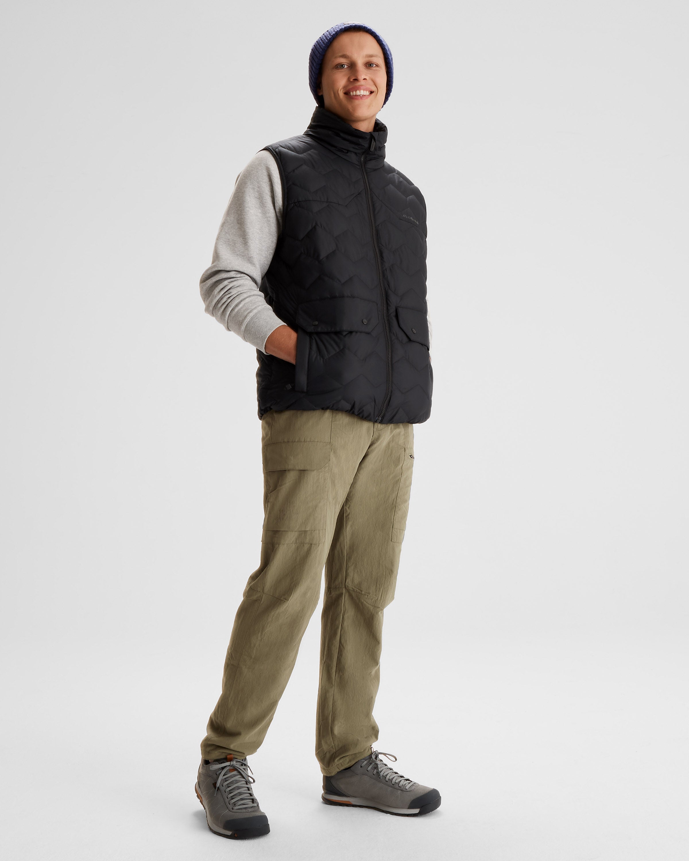 Men's Lightweight Down Vest - Black Stingray Color for Outdoor Activities & Casual Wear