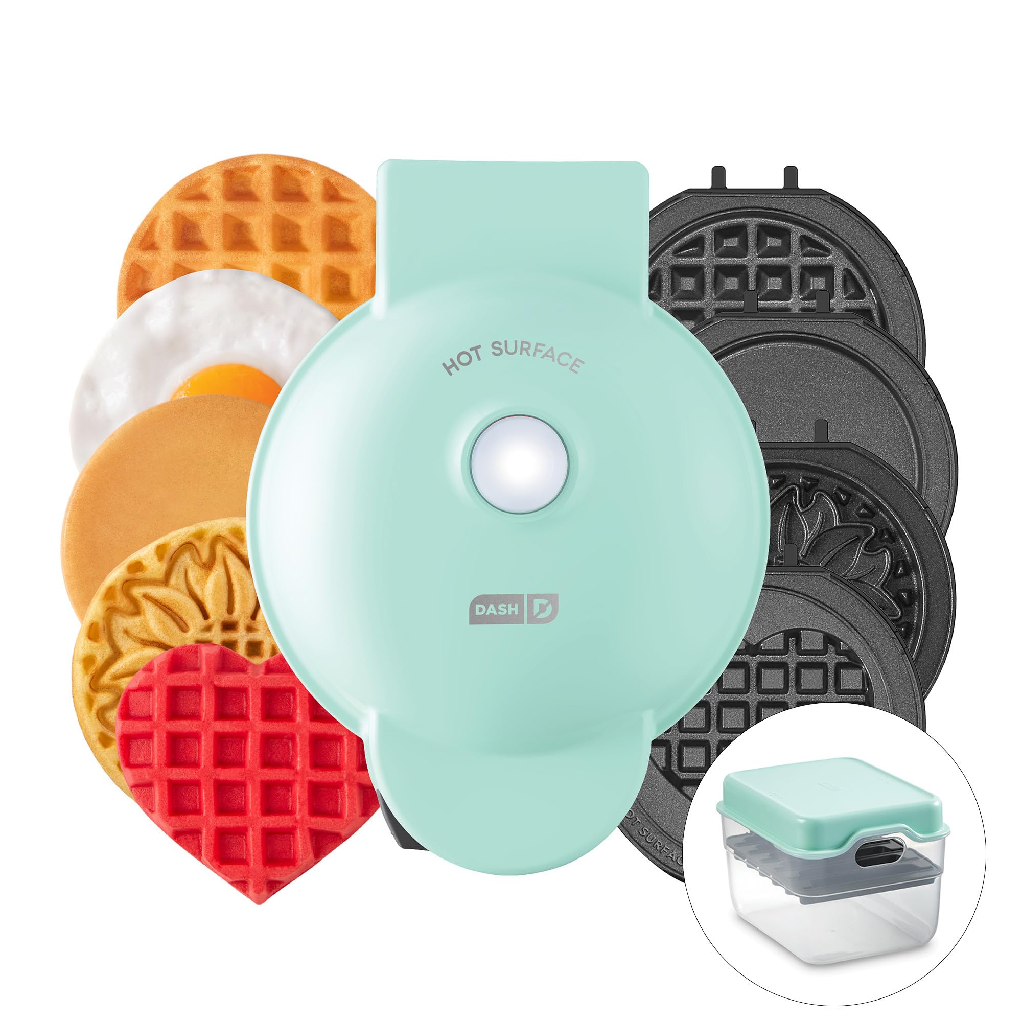 DASH Multimaker Mini Waffle Maker System - 4-in-1 Nonstick Waffle Iron & Griddle with 6 Removable 4
