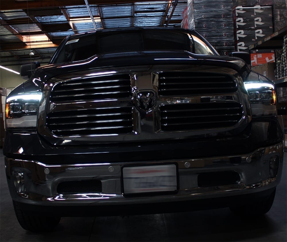 2009-2018 Ram Truck LUXX Series LED Projector Headlights - Black Housing High-Intensity Lights for Improved Night Driving & Off-Road Visibility