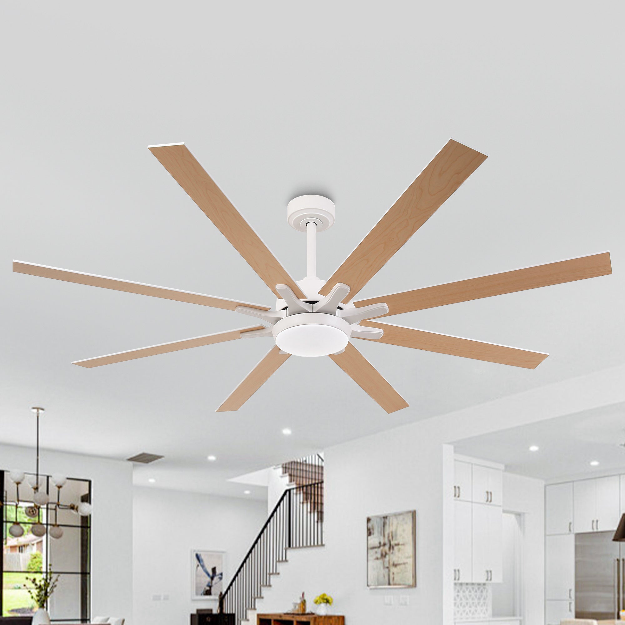 65 Inch Teresa Modern Double Sided Blades Ceiling Fan with Remote Control & LED Light - Perfect for Living Room, Bedroom and Outdoor Patio Cooling
