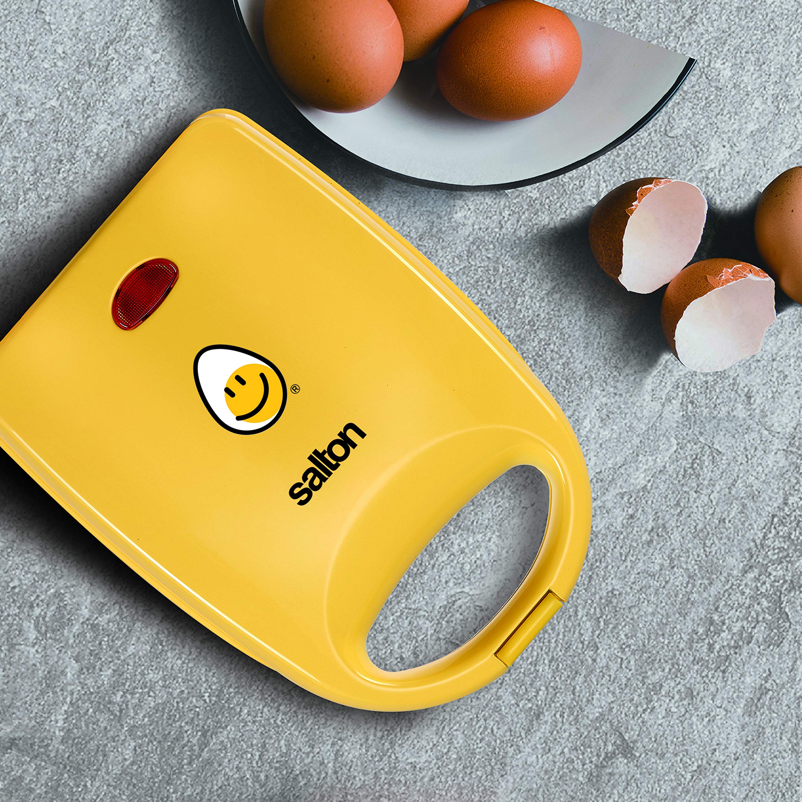 Salton Egg Bite Pie Maker - Nonstick Electric Mini Pie Maker for Egg Bites, Quiches & Tarts - Perfect for Breakfast, Brunch & Party Snacks (Yellow)