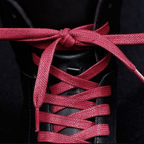 Premium Santimon Flat Waxed Cotton Shoelaces - Waterproof & Durable for Dress Shoes, Boots & Sneakers | Perfect for Outdoor, Work & Everyday Wear