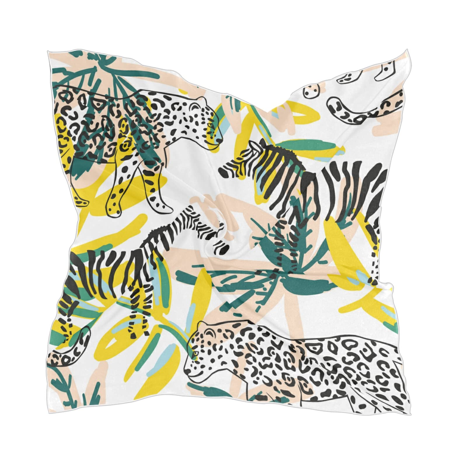 Elegant Women's Square Silk Scarf - Versatile Neckerchief, Headscarf & Shawl Wrap - Soft Chiffon Stole for Everyday Wear, Office & Special Occasions
