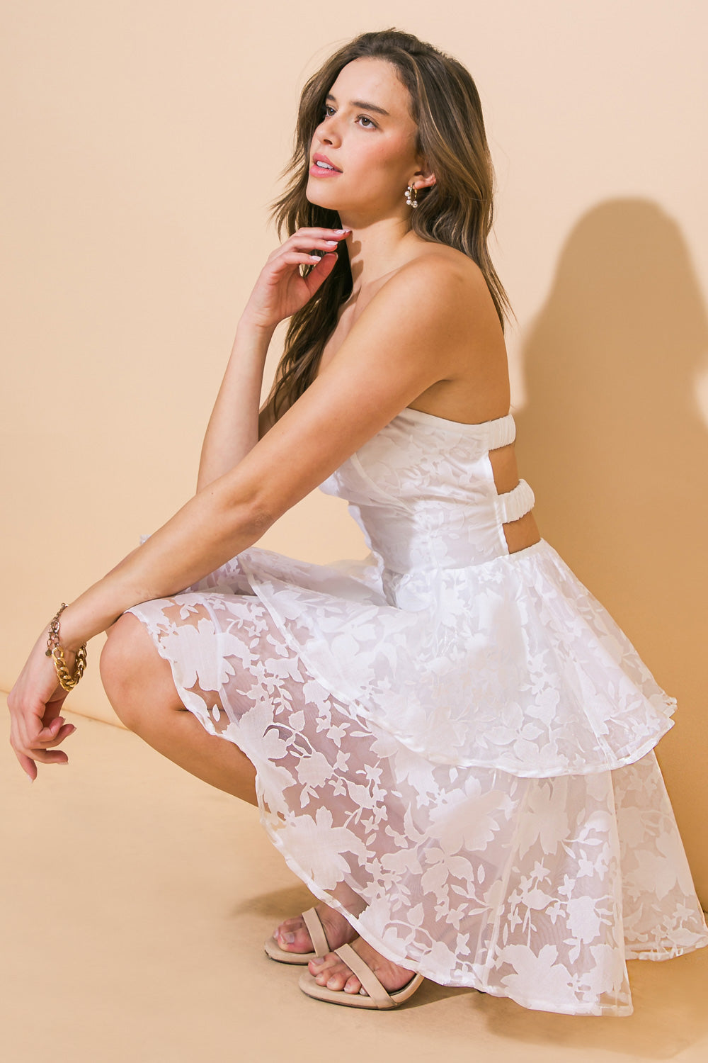 Elegant White Open Back Strapless Mini Dress for Women - Perfect for Parties, Weddings & Night Out