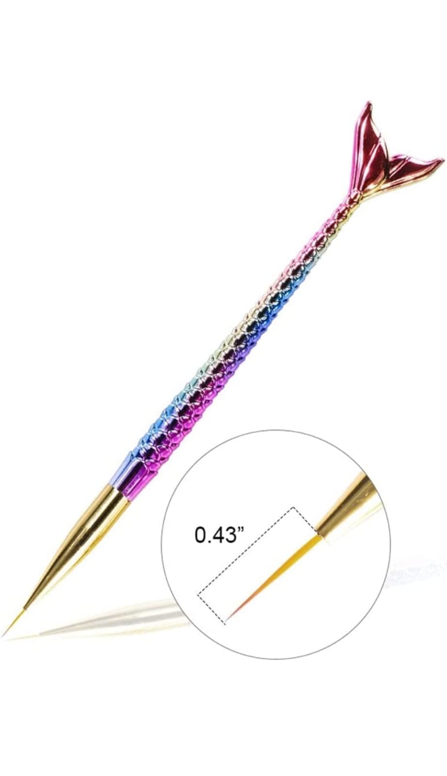 Bolt Bee Nail Brush - White Stripes Fishtail Style Gradient Pen for Nail Art Design | Perfect for Professional Salon & DIY Manicure at Home