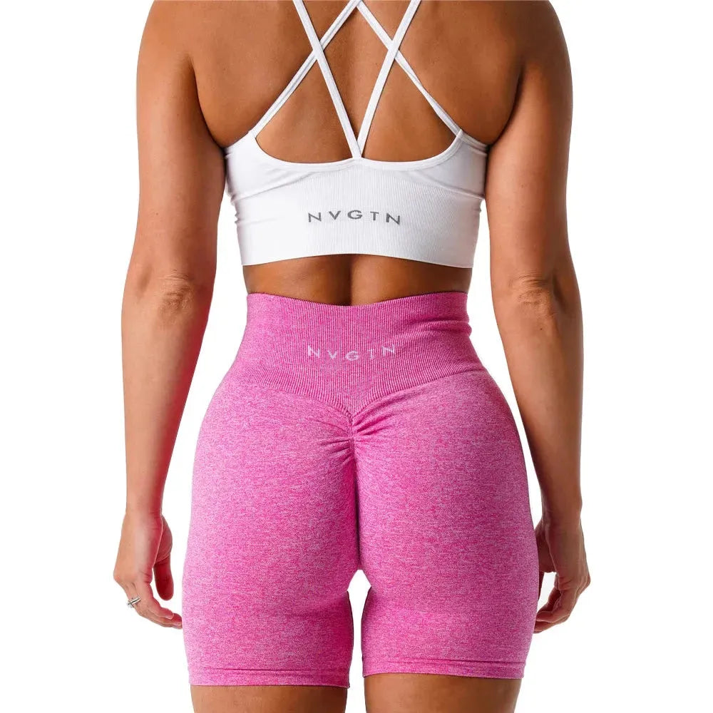 NVGTN Scrunch Seamless High Waisted Yoga Shorts for Women - Contour Biker Workout Shorts | Perfect for Gym, Running & Lounge Wear