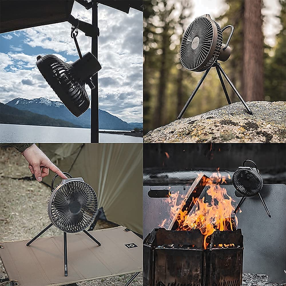 Claymore V600+ Portable Fan - Super Quiet USB-C Rechargeable Desk & Table Fan with Long-Lasting Battery | Perfect for Home Office, Bedroom, Outdoor Camping & Travel | Includes Storage Case (Warm Gray)