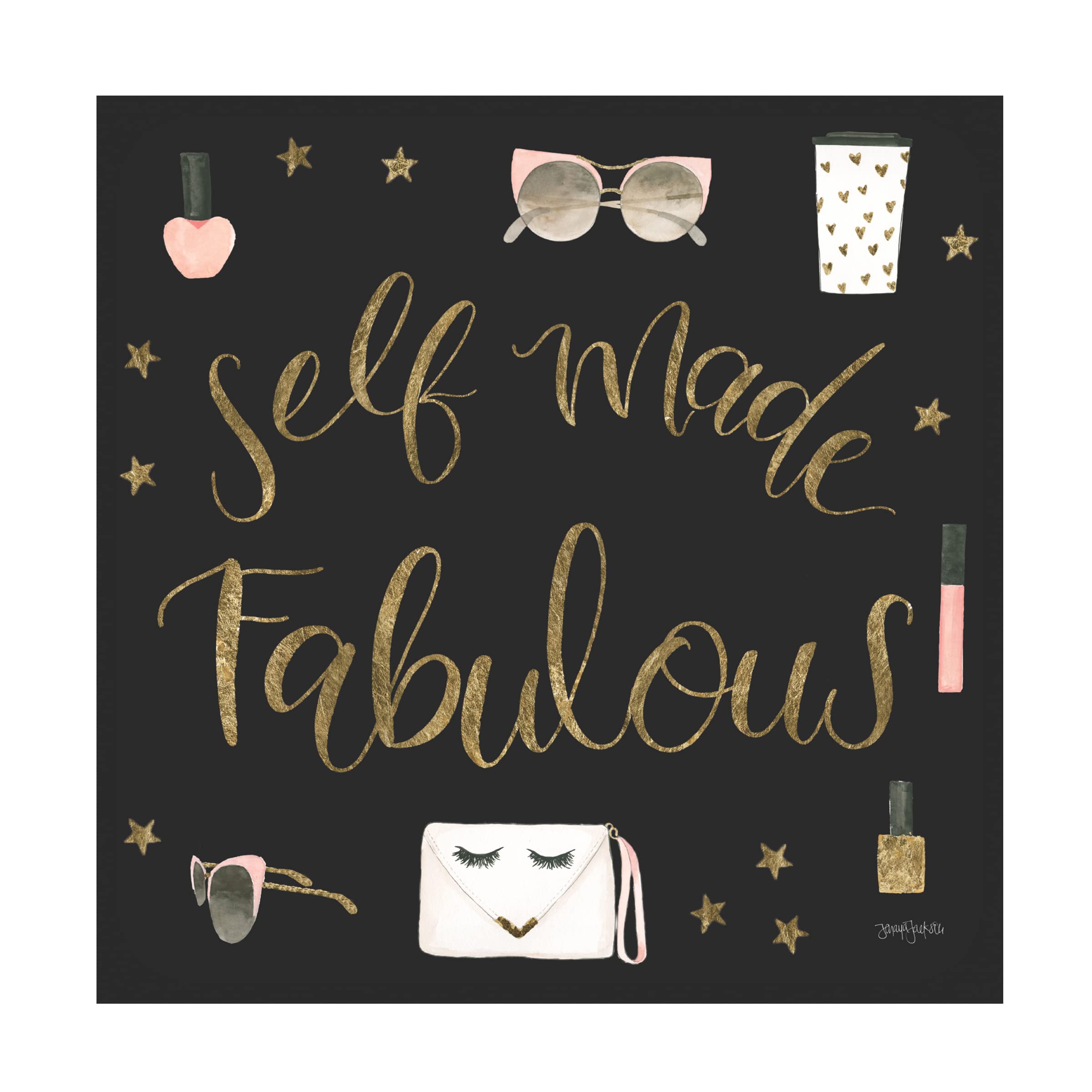 Jenaya Jackson 'Boss Ladies VIII Black' Canvas Wall Art Print - Modern Black & White Office Decor for Women Empowerment & Home Gallery