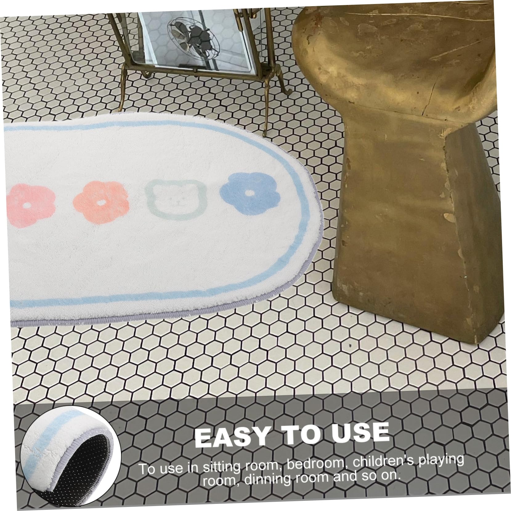 VICASKY Soft Polyester Rugs for Floor - Non-Slip Indoor Outdoor Carpet, Bath Mat, Bedroom Rug, Door Mat - Perfect for Living Room, Patio, Bathroom & Entryway