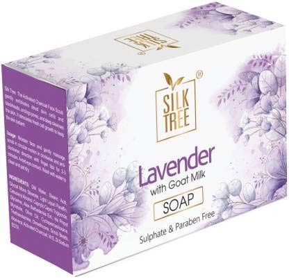SILKTREE Lavender Goat Milk Handmade Soap for Men & Women - 4.4oz (125g) Natural Moisturizing Bar Soap with Essential Oils - Perfect for Dry Skin Care, Gift Sets & Spa Relaxation