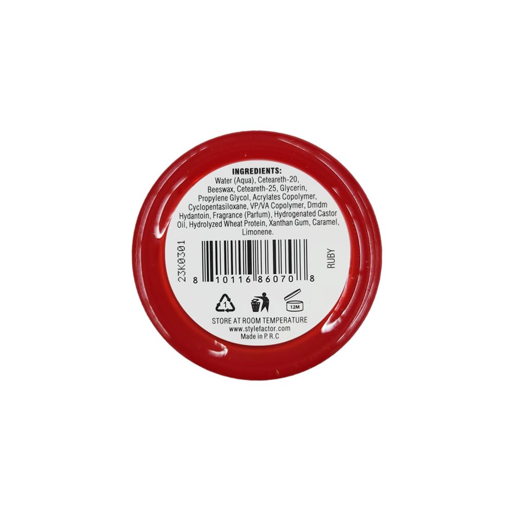 Extra Strength Edge Booster Pomade for Thick Coarse Hair - Strong Hold Styling Wax for Men - Travel Size 0.85 Oz (Ruby) - Perfect for Fades, Undercuts & Sleek Hairstyles