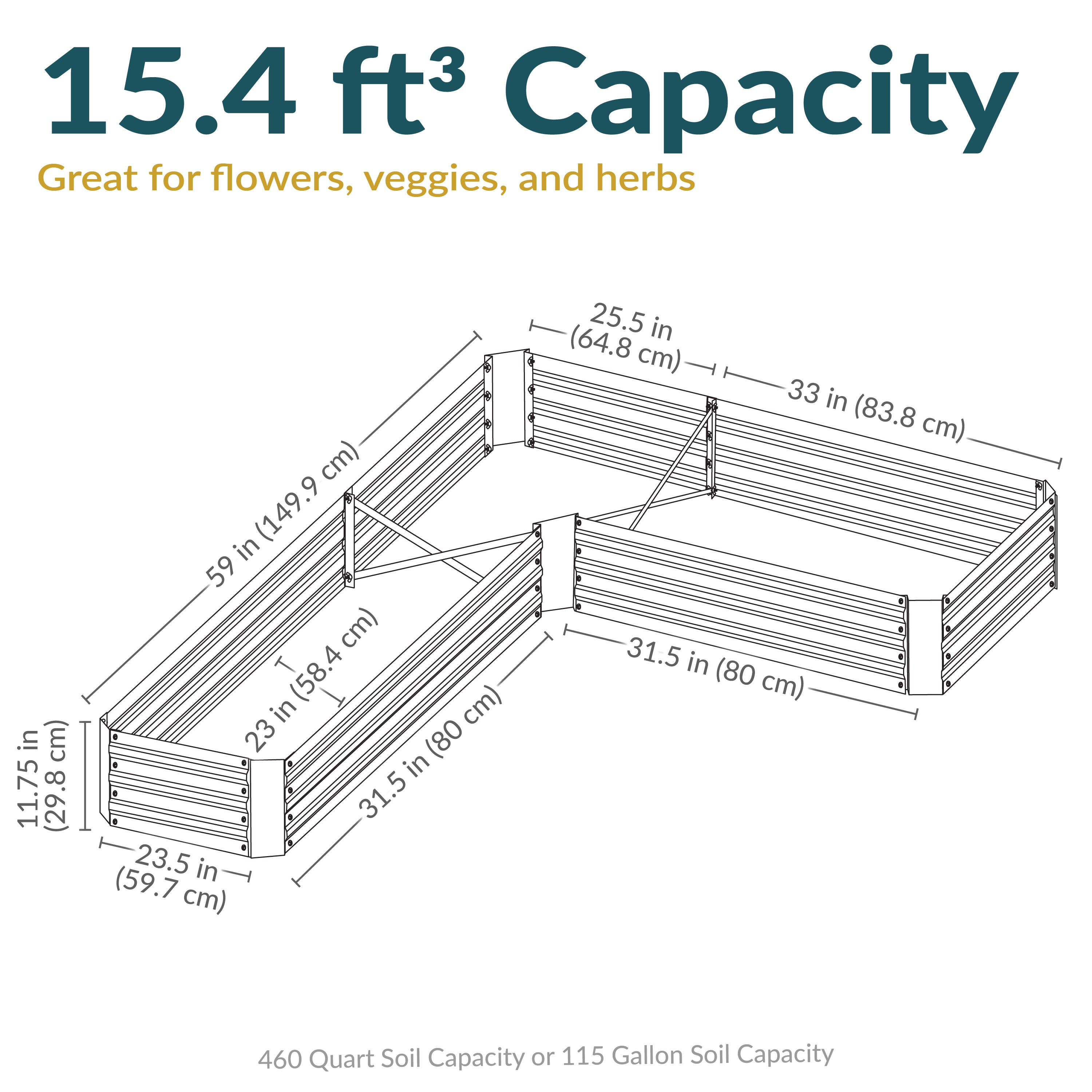L-Shaped Galvanized Steel Raised Garden Bed Kit - Outdoor Gardening Planter Box for Vegetables, Flowers & Herbs - Perfect for Backyard, Patio & Urban Gardening