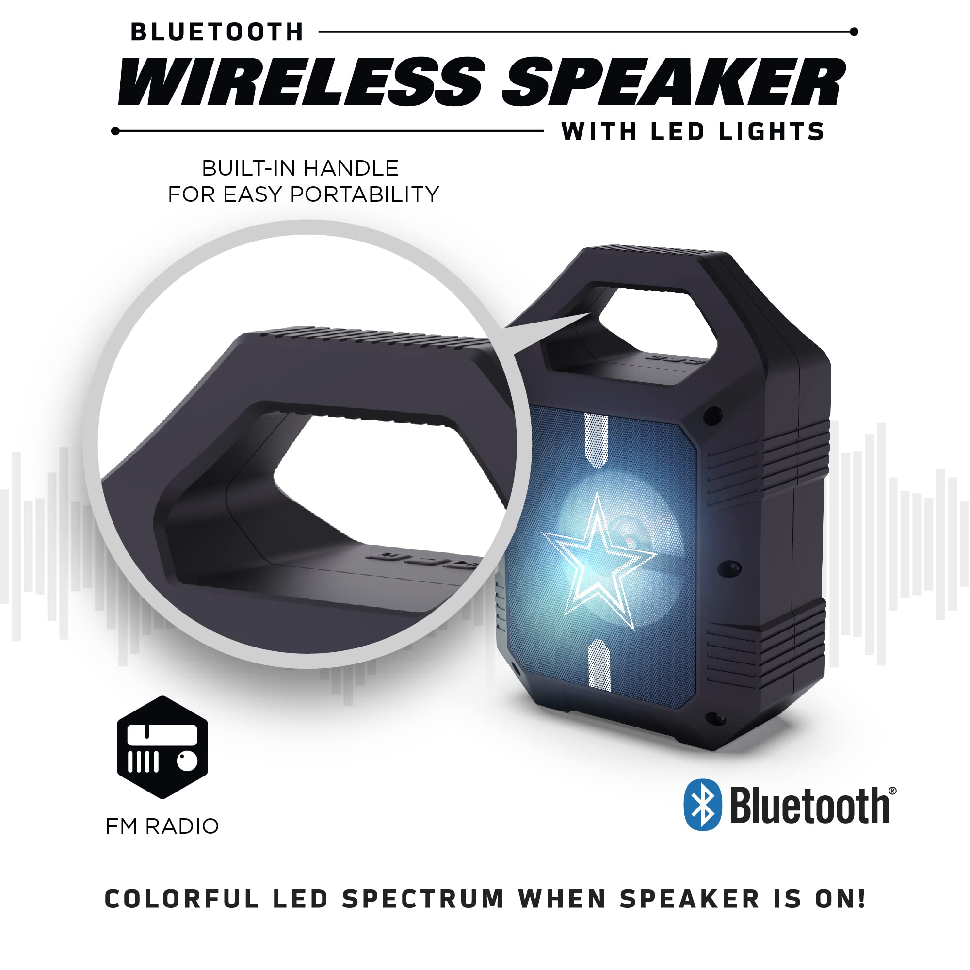 SOAR NFL Unisex ShockBox XL Wireless Bluetooth Speaker - Portable Outdoor Speaker for Parties, Travel, Sports & Home Use