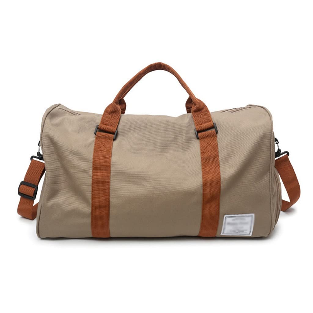 Premium Multifunctional Sports Gym Bag for Men & Women - Durable Yoga Training Bag, Travel Shoulder Bag for Fitness, Workout, Outdoor Activities (Khaki, 48x26x28cm) - Perfect for Gym, Yoga, Travel & Daily Use