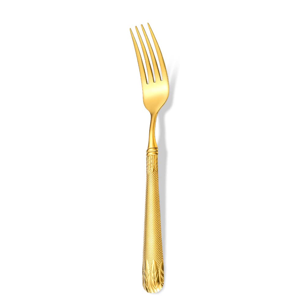 32-Piece Gold Silverware Set for 8 - Modern Royal Stainless Steel Flatware Set with Knife, Fork, Spoon & Coffee Spoon - Mirror Polished Tableware for Home, Kitchen, Restaurant & Hotel - Perfect for Dinner Parties, Weddings & Fine Dining