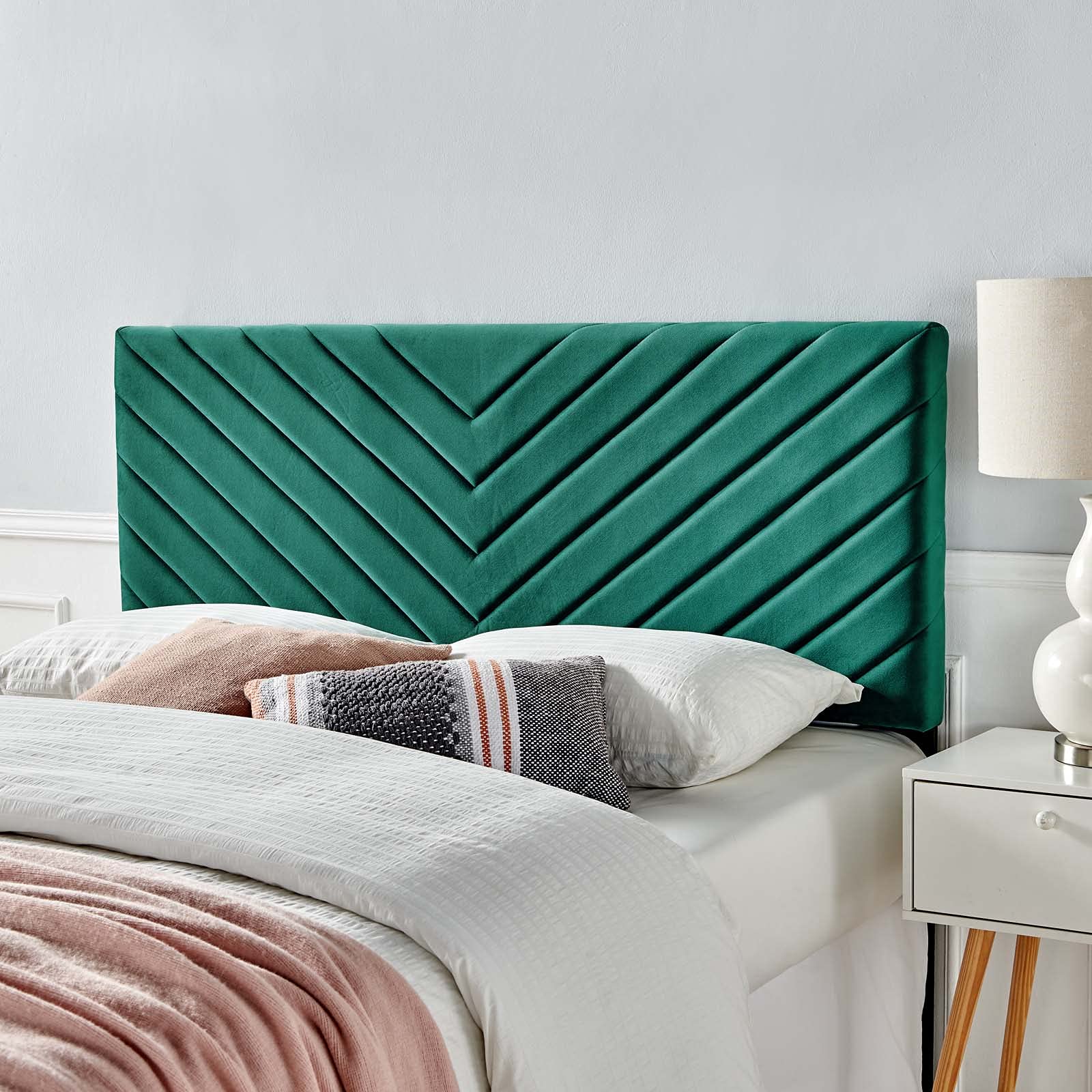 Tufted Velvet Headboard Full Queen Size - Modern Contemporary Teal Blue Upholstered Bed Frame for Master Bedroom Suite | Perfect for Luxurious Home Decor & Cozy Bedroom Upgrade
