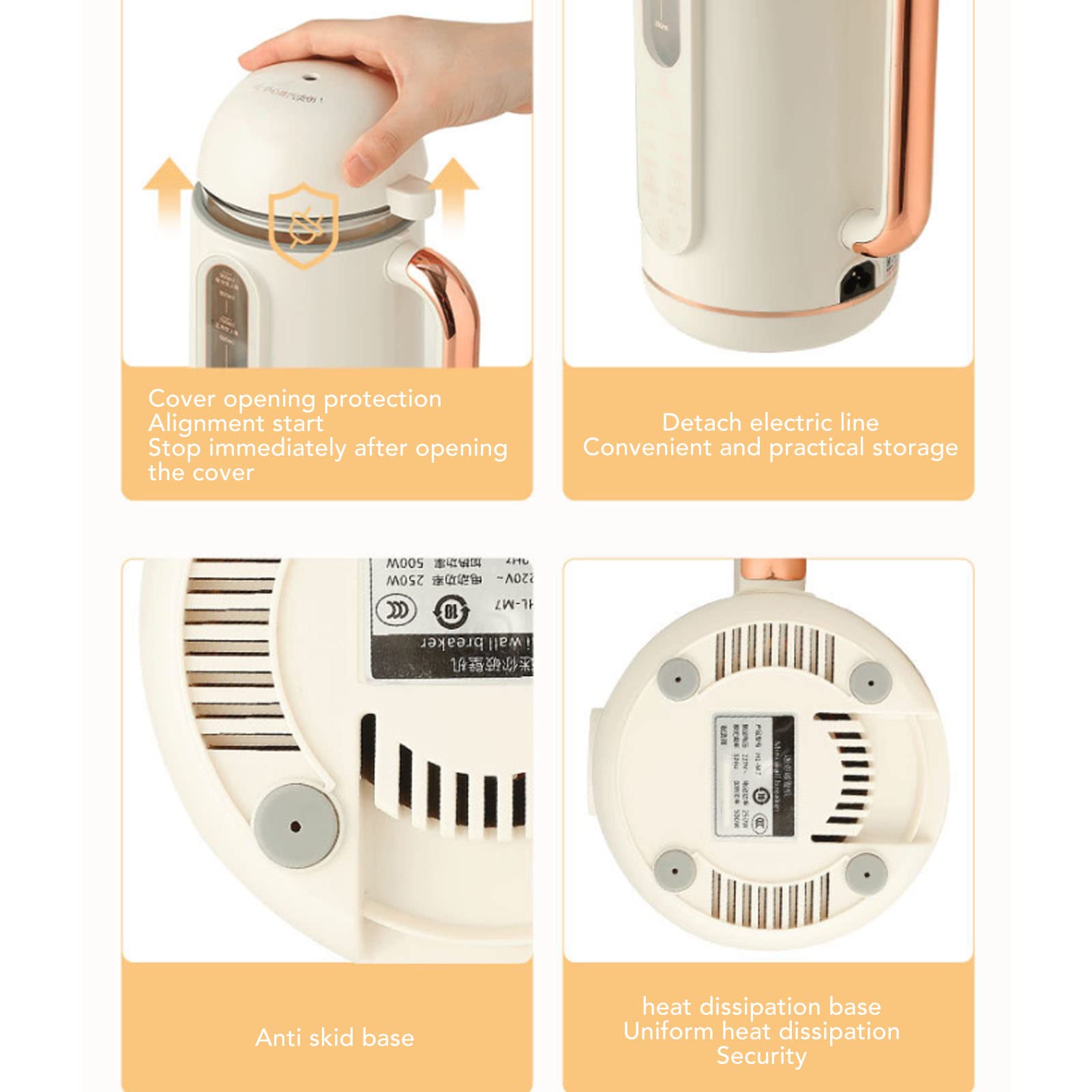 Automatic Soy Milk Maker & Nut Milk Blender - High Speed Creamy White Multifunctional Machine for Home & Restaurant (110V US Plug) - Perfect for Making Fresh Soy Milk, Almond Milk & Healthy Nut Beverages
