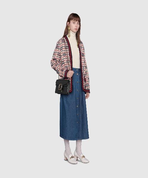 Gucci Dionysus Leather Mini Bag for Women - Black Crossbody Purse with Chain Strap, Luxury Designer Handbag for Evening, Party & Date Night