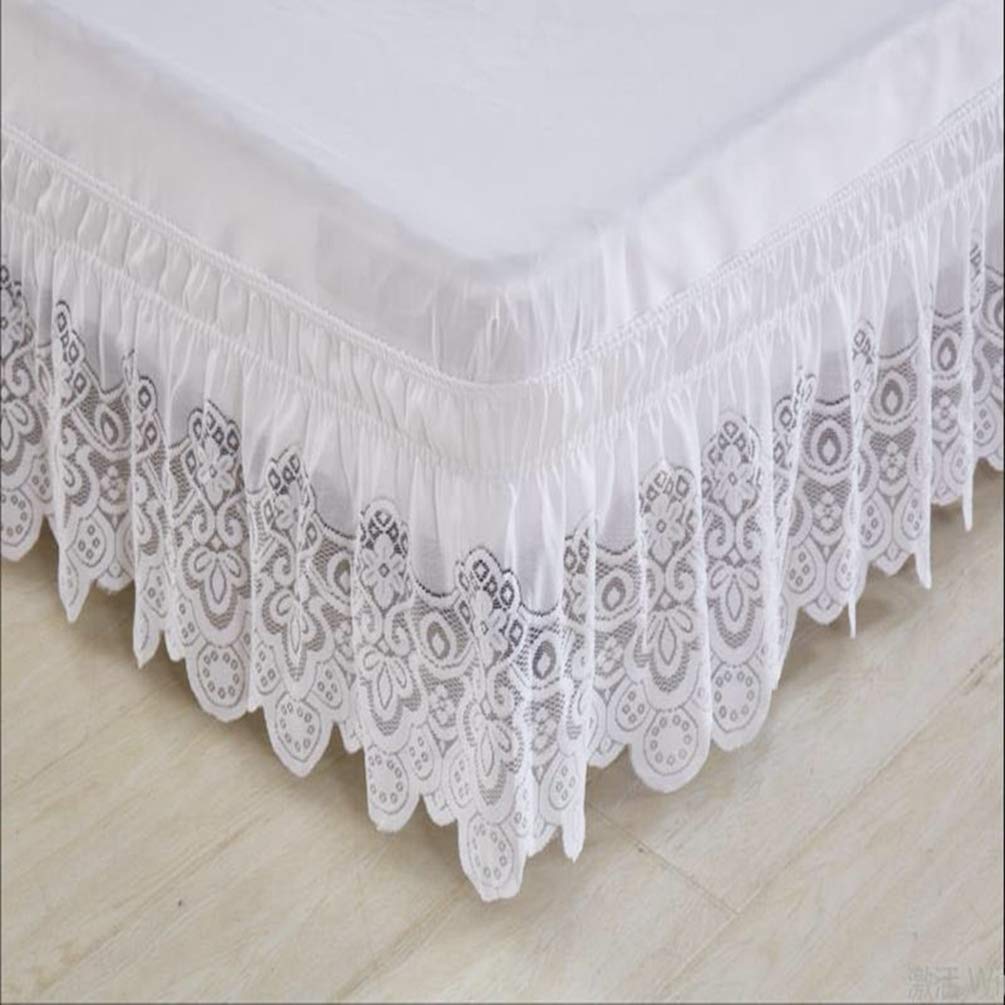 Lace Ruffles Bed Skirt 37cm Height for Twin/Queen/King Beds - Elegant Bedroom Decor