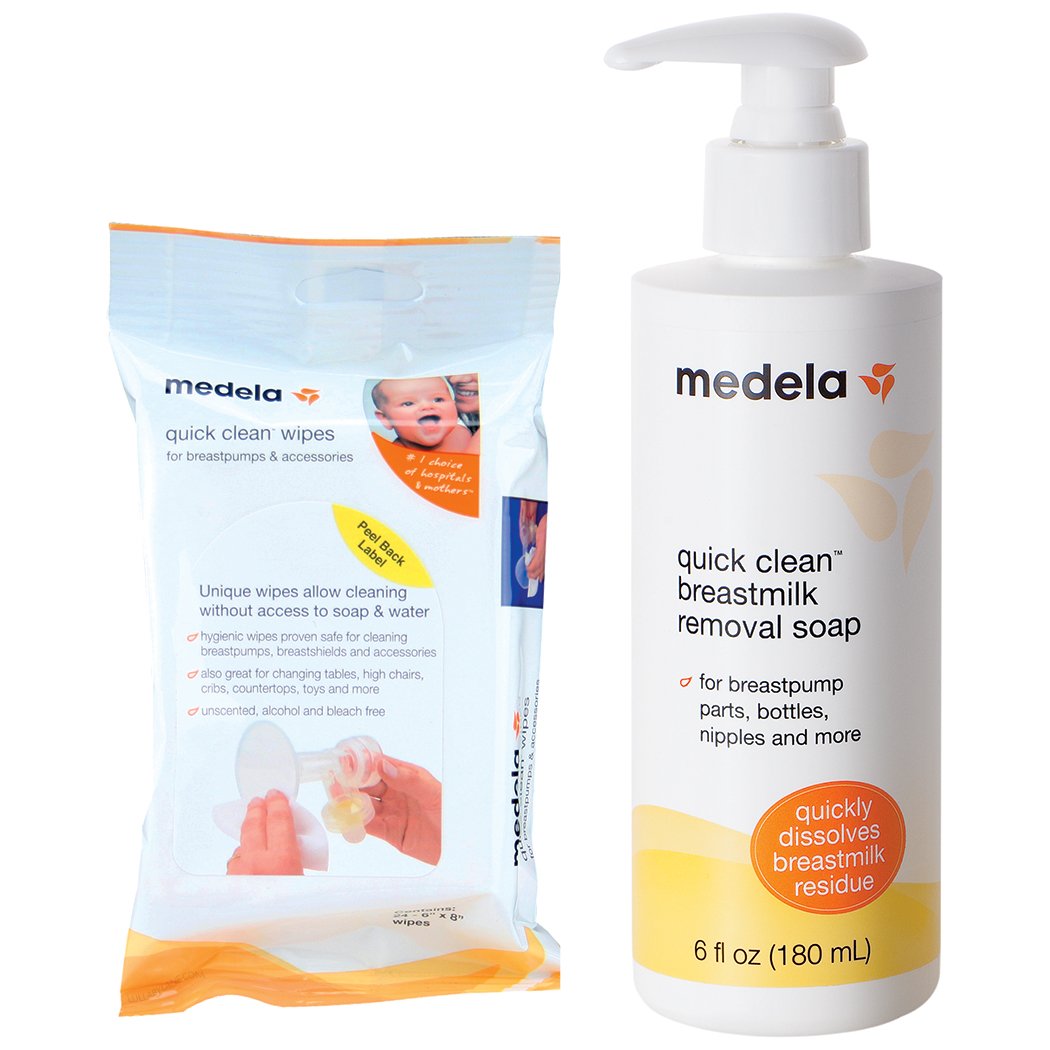 Medela Quick Clean Breastpump & Accessory Wipes with Breastmilk Removal Soap - Sanitizing Wipes for Breast Pump Parts, Bottles & Nursing Accessories - Perfect for On-the-Go Moms & Travel Use
