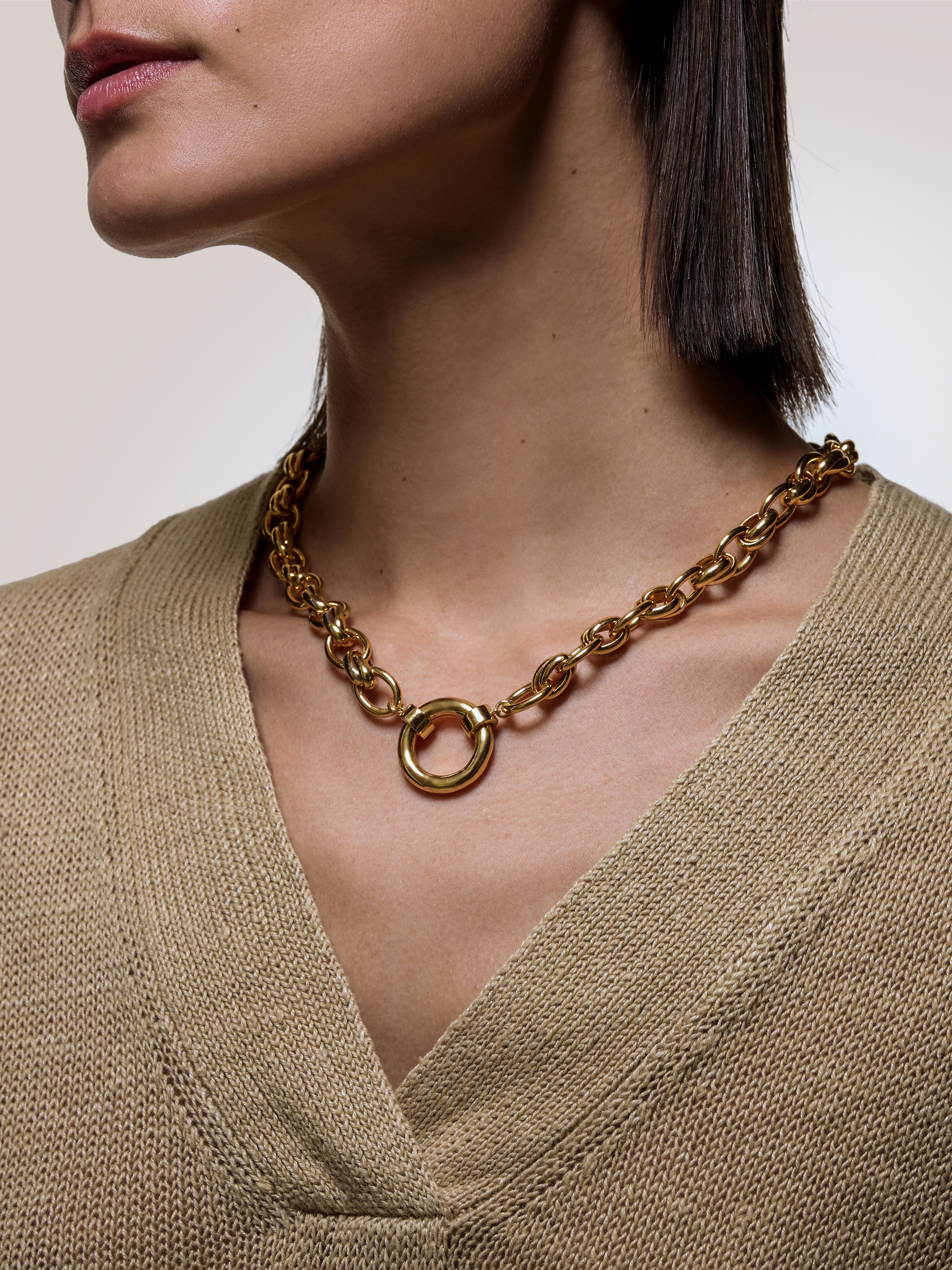 Elegant Round Link Chain Necklace in 14K Gold - Perfect for Everyday Wear, Date Nights & Special Occasions