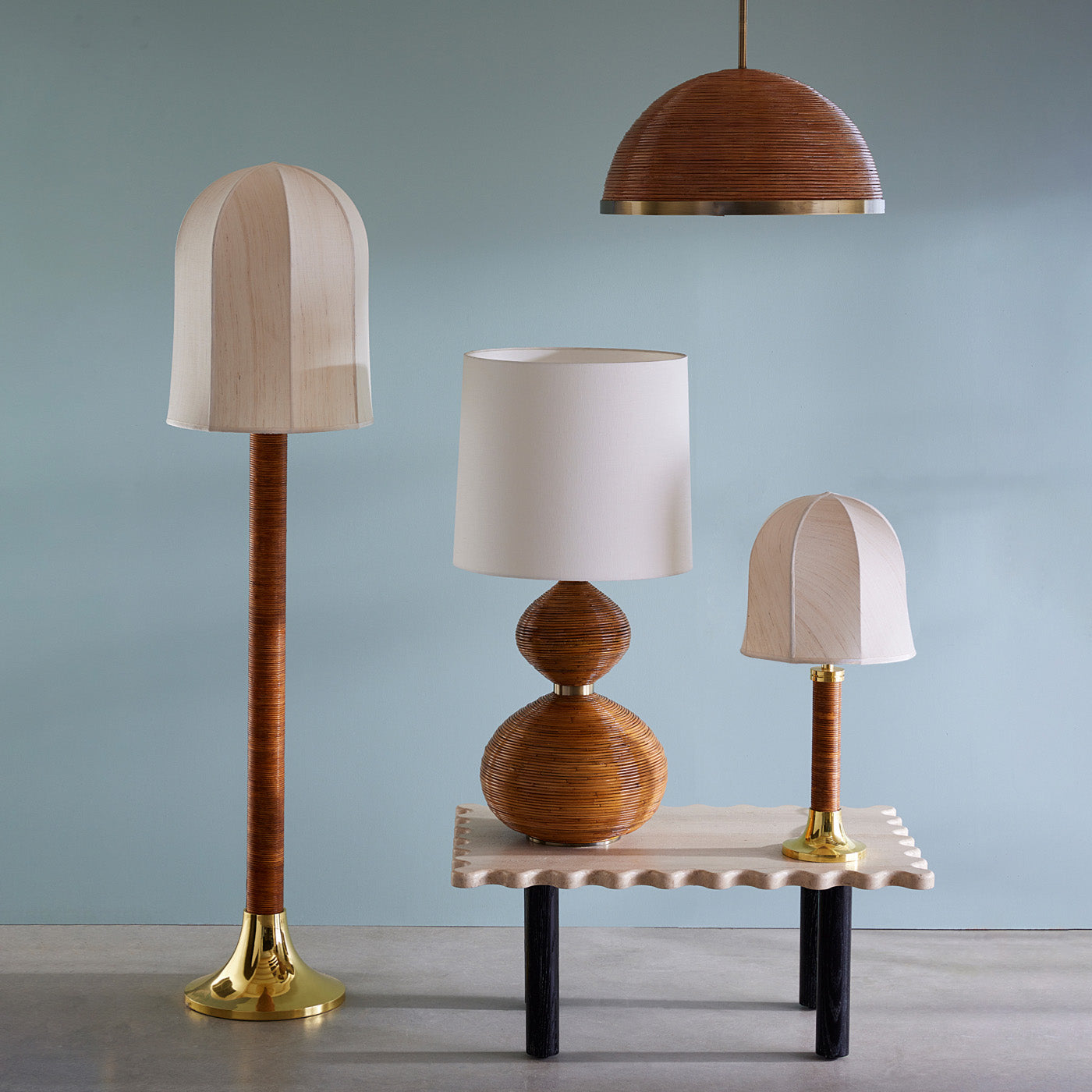 Riviera Dome Floor Lamp - Modern LED Standing Light for Living Room, Bedroom & Office - Adjustable Brightness & Warm White Light - Perfect for Reading, Relaxing & Decor