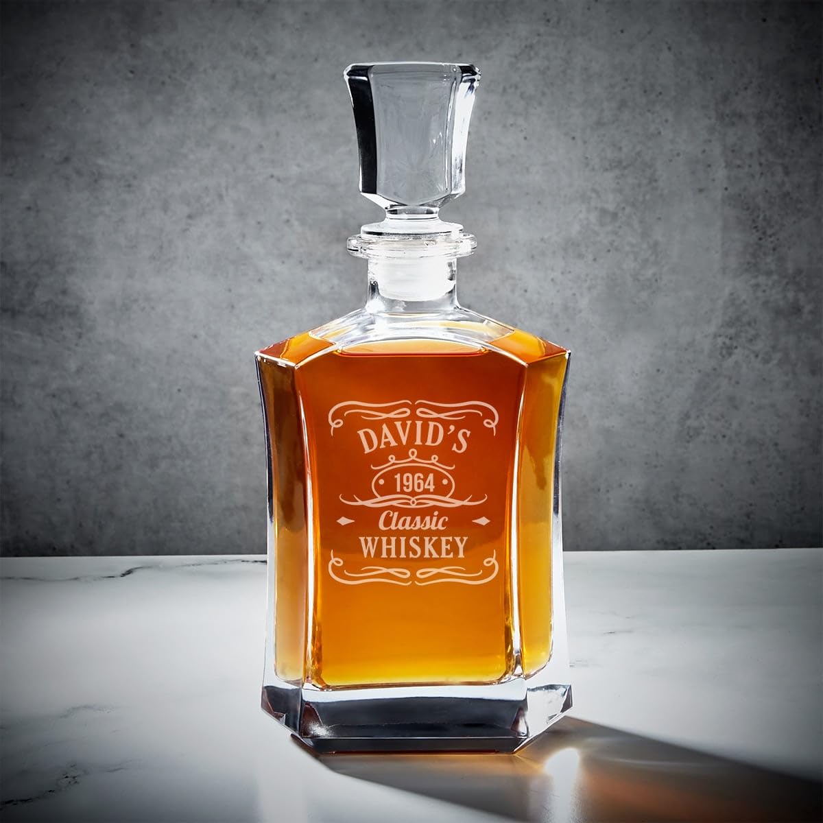 Personalized Engraved Whiskey Decanter Set with Tennessee Whiskey Wooden Sign - Custom Whiskey Gift Set for Men, Bourbon Lovers - Perfect for Home Bars, Weddings & Anniversary Gifts