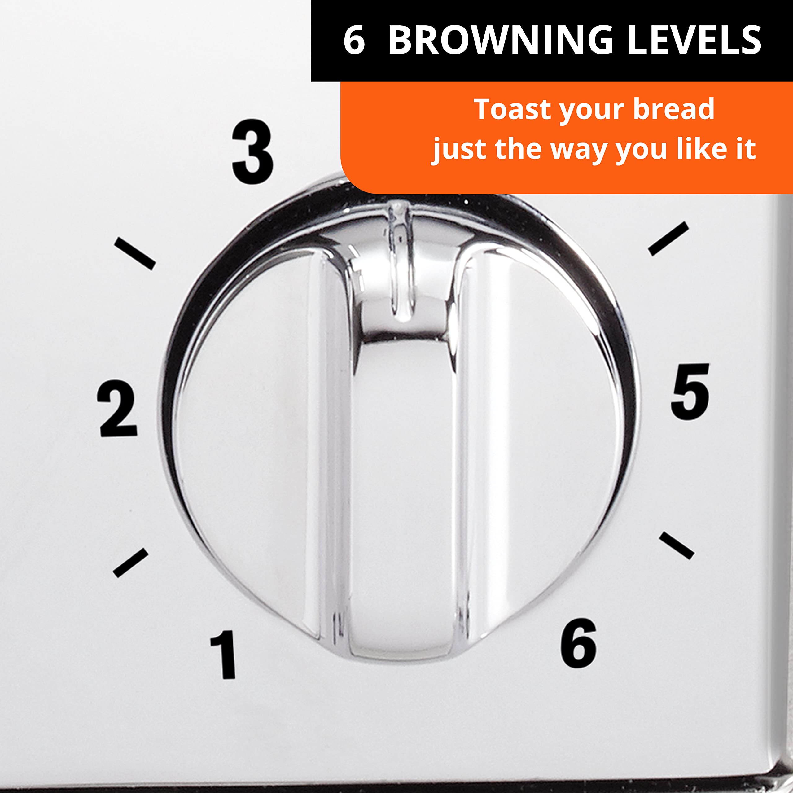 KRUPS 2-Slice Stainless Steel Toaster with 6 Browning Levels & 4 Functions - Perfect for Breakfast, Office, or Dorm Room (Silver)