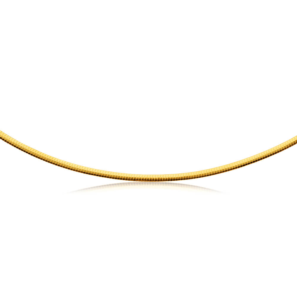 9ct Yellow Gold & White Gold Silver Filled Reversible Omega Chain Necklace - Perfect for Layering, Gift Giving & Everyday Wear