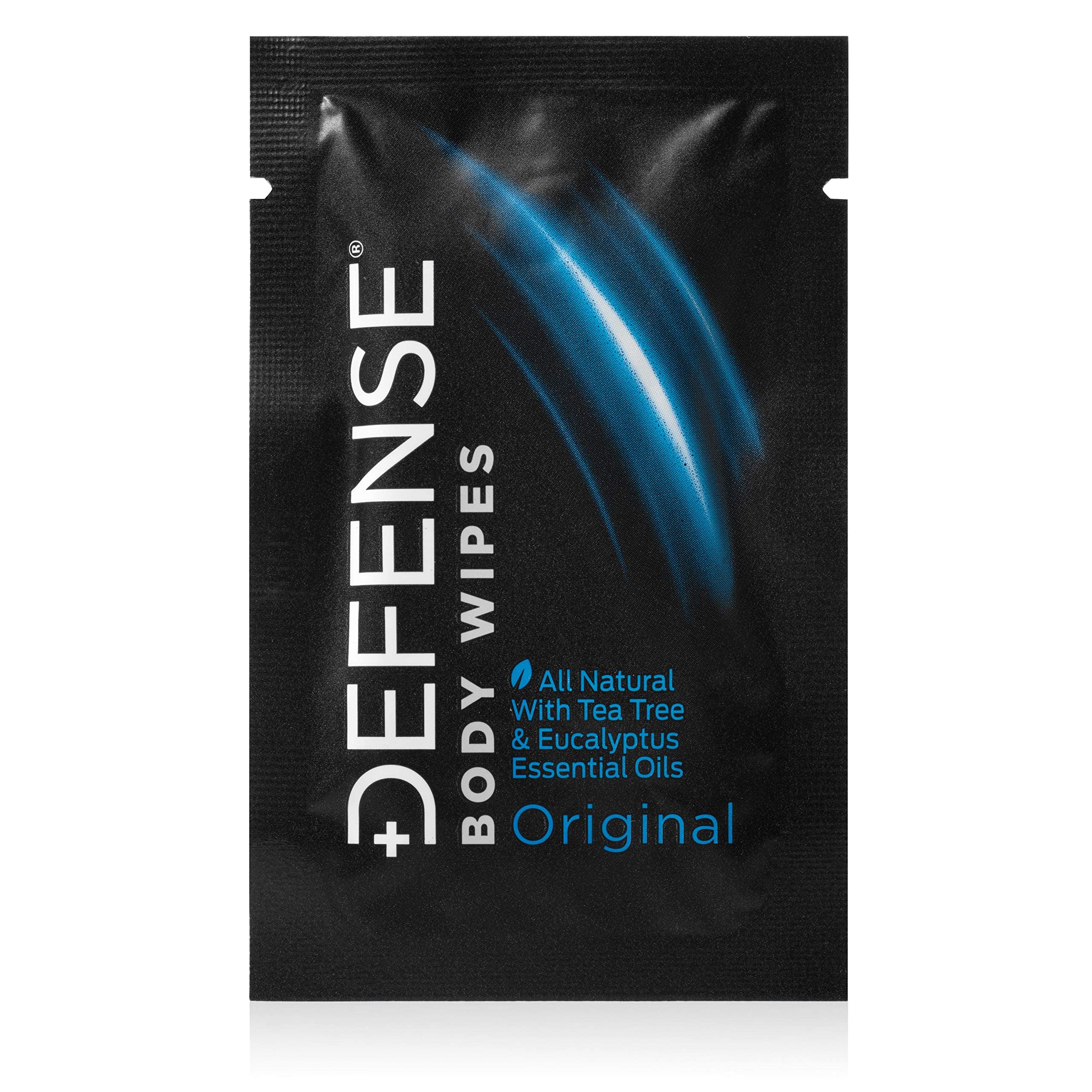 Defense Soap Body Wash 32 oz with 30 Travel Wipes - 100% Natural Tea Tree & Eucalyptus Oil Body Cleanser | Pharmaceutical Grade for Athletes, Gym & Travel Use