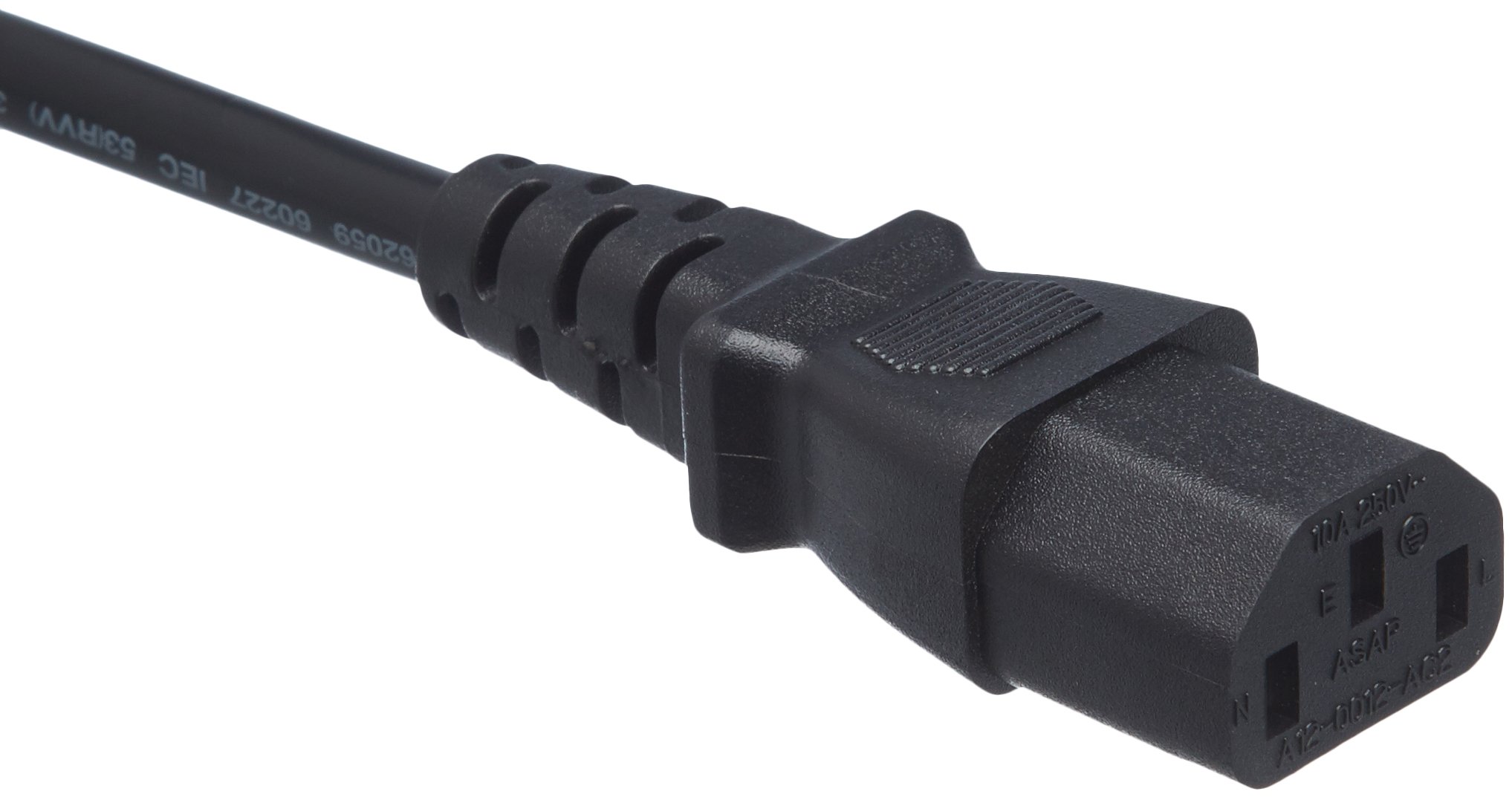 Amazon Basics 6 Feet Power Cord - 4.57m Heavy Duty Black AC Power Cable for Computers, Monitors, Printers & Home Office Electronics