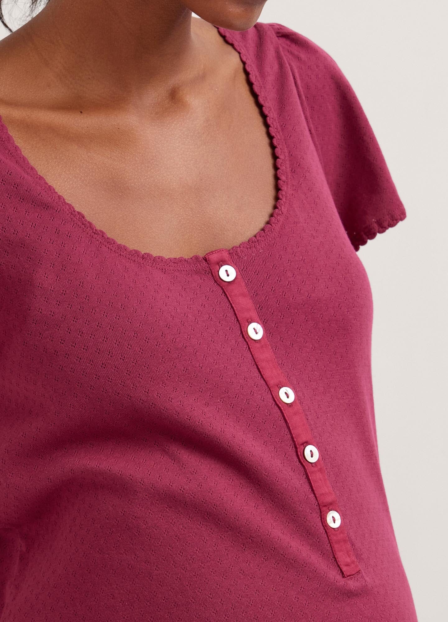 Luxury Pointelle Knit Nightgown for Women - Soft & Comfortable Sleepwear for Relaxing at Home or Travel