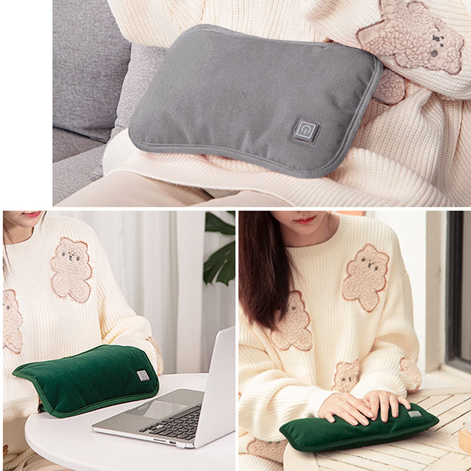 Rechargeable Hot Water Bottle with Flannel Cover - Large Capacity Thermal Hand Warmer for Pain Relief, Cold Weather Comfort - Perfect for Winter, Camping & Home Use